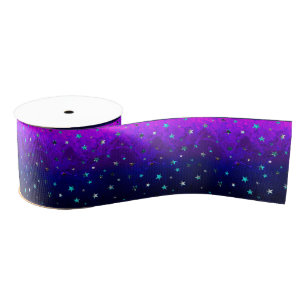 Space beautiful galaxy night starry  image grosgrain ribbon
