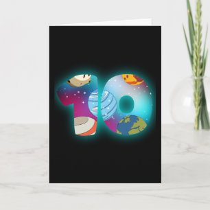 SPACE BIRTHDAY 10 10th Birthday Boy 10 Year Old Card