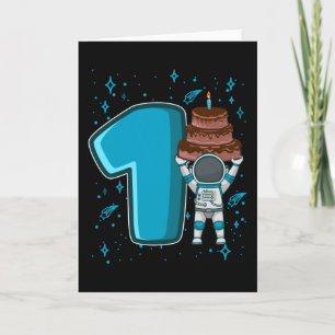 SPACE BIRTHDAY 1 1st Birthday 1 Year Old Toddler Card