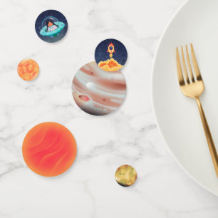 Space birthday confetti
