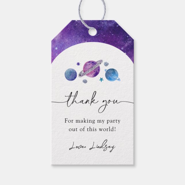 Space Birthday Favour Tag | Space Party (Front)