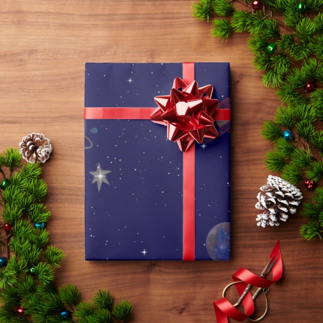 Space Birthday Gift Wrap | Astronaut Wrapping Pape (Holiday Gift)