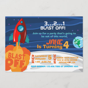 Space Birthday Invitation