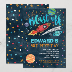 Space Birthday Invitation Outer Space Party