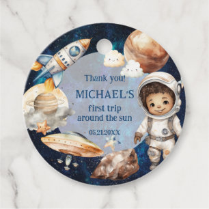 Space Birthday Party First Trip Around The Sun Boy Favour Tags