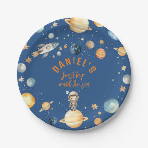 Space Birthday Party First Trip Around The Sun Paper Plate