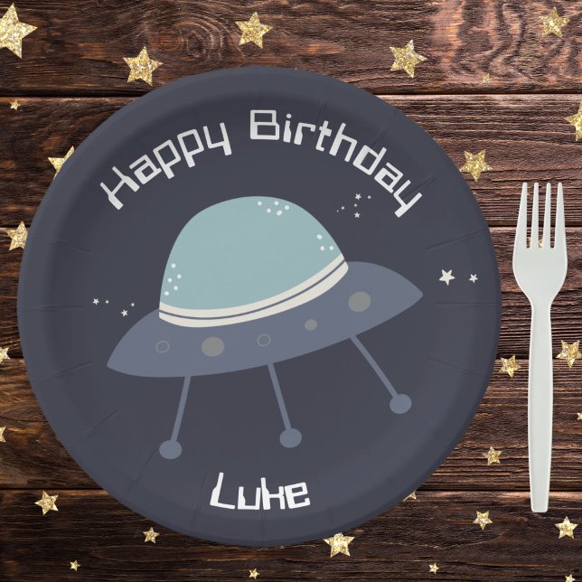 Space Birthday Party Paper Plates (Creator Uploaded)