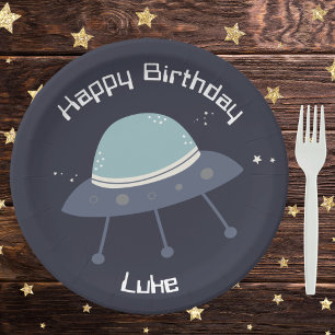 Space Birthday Party Paper Plates