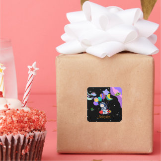 Space Birthday Party Theme | Galaxy Theme Decor Square Sticker