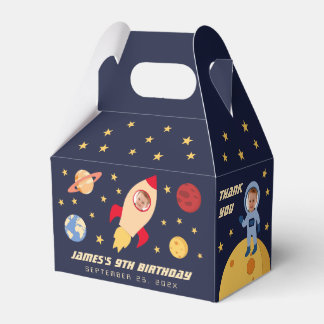 Space Birthday Planets Stars Astronaut Boy Photo Favor Box