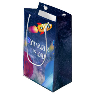 Space Birthday Thank you Personalized Small Gift Bag