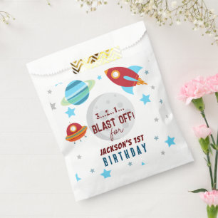 Space Blast Off 1st Birthday Favour Bag