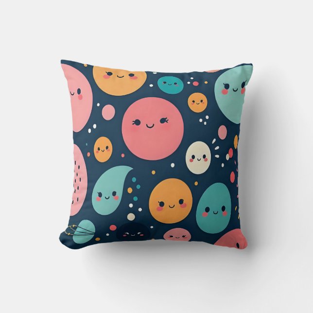 Space Blobs Throw Pillow (Front)