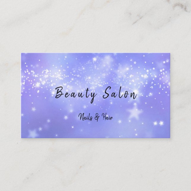 Space Blue Cosmic Stars Business Card (Front)