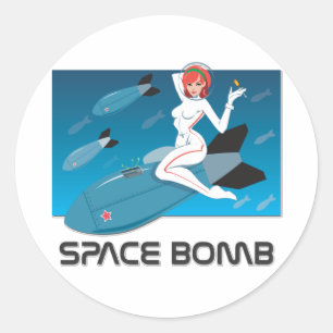 Space Bomb Classic Round Sticker