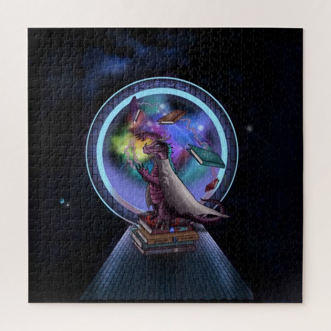 Space Book Dragon Jigsaw Puzzle (Vertical)