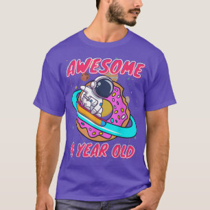 Space Boy Astronaut Awesome at 4 Years Old Birthda T-Shirt