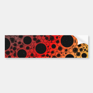 Space Bubble Spots - Black/Red/Gold Bumper Sticker