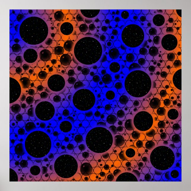 Space Bubble Spots - Blue/Orange Poster (Front)