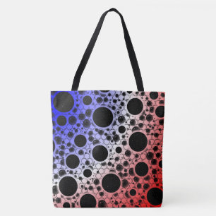 Space Bubble Spots - Blue/White/Red Tote Bag