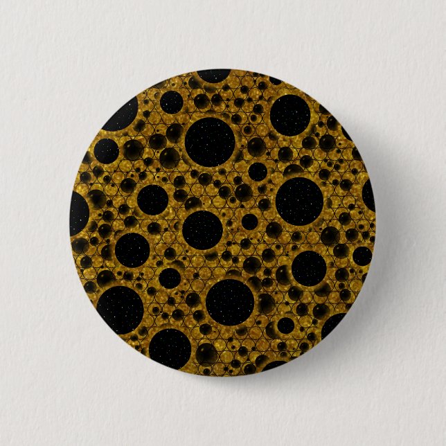 Space Bubble Spots - Glitter Orange 2 Inch Round Button (Front)