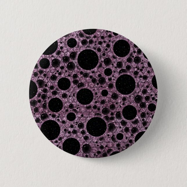 Space Bubble Spots - Glitter Pink 2 Inch Round Button (Front)