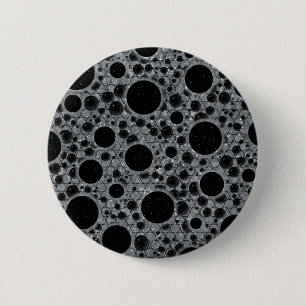 Space Bubble Spots - Glitter Silver 2 Inch Round Button