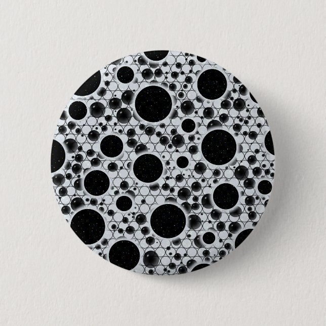 Space Bubble Spots - Glitter White 2 Inch Round Button (Front)