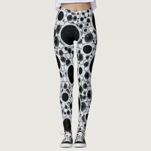 Space Bubble Spots - Glitter White Leggings
