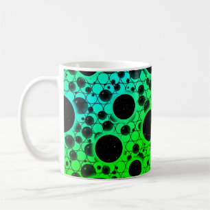 Space Bubble Spots - Green/Cyan Coffee Mug