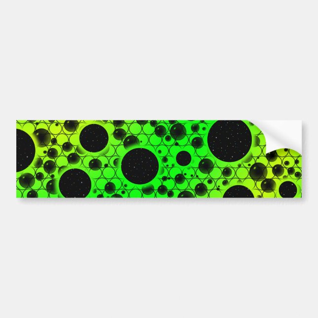 Space Bubble Spots - Green/Lime Bumper Sticker (Front)