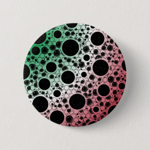 Space Bubble Spots - Green/White/Red 2 Inch Round Button
