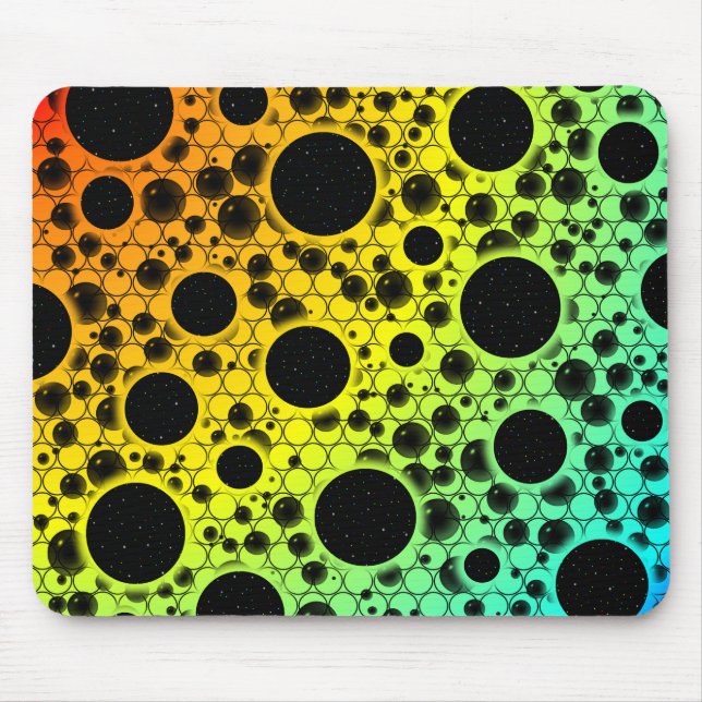 Space Bubble Spots - Heat ROYCB Mouse Pad (Front)