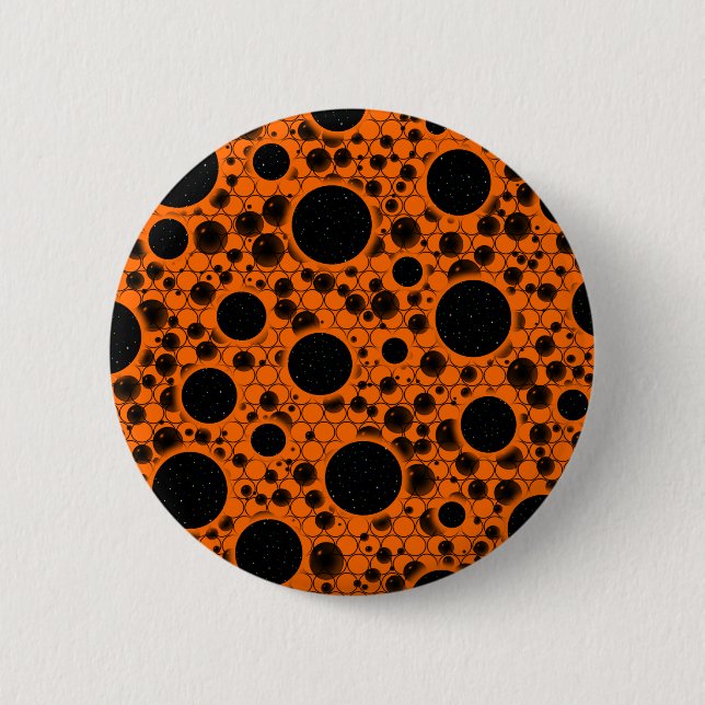 Space Bubble Spots - Orange 2 Inch Round Button (Front)