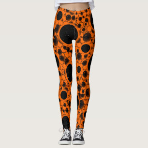 Space Bubble Spots - Orange Leggings