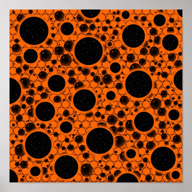 Space Bubble Spots - Orange Poster (Front)