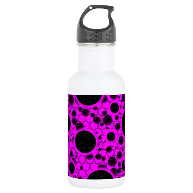 Space Bubble Spots - Pink 532 Ml Water Bottle (Front)