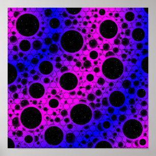 Space Bubble Spots - Pink/Blue Poster