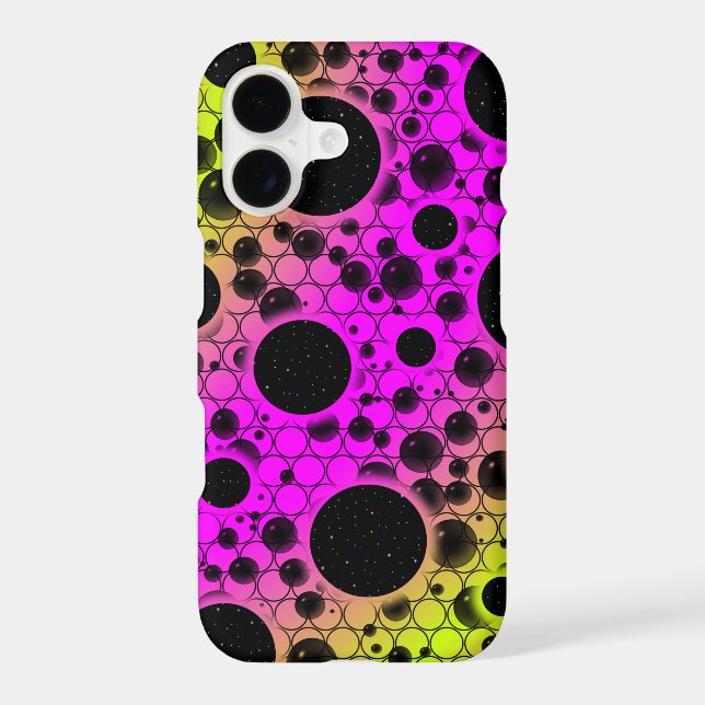 Space Bubble Spots - Pink/Lime (Back)