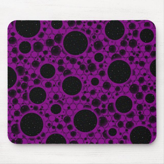 Space Bubble Spots - Purple Mouse Pad (Front)