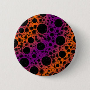 Space Bubble Spots - Purple/Orange 2 Inch Round Button