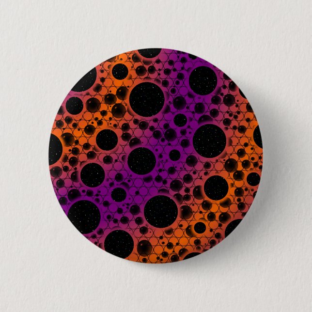 Space Bubble Spots - Purple/Orange 2 Inch Round Button (Front)