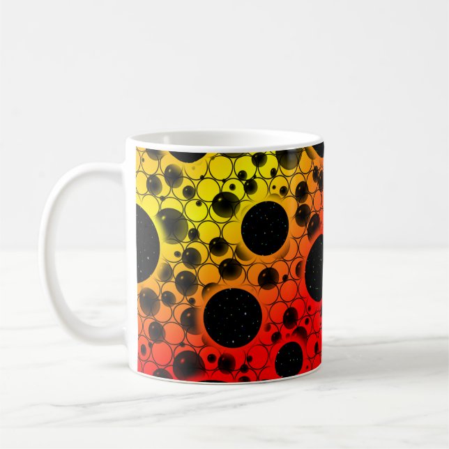 Space Bubble Spots - Rainbow OYR Coffee Mug (Left)