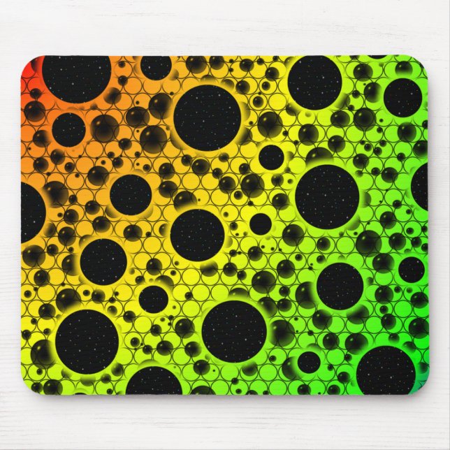 Space Bubble Spots - Rainbow ROYGB Mouse Pad (Front)