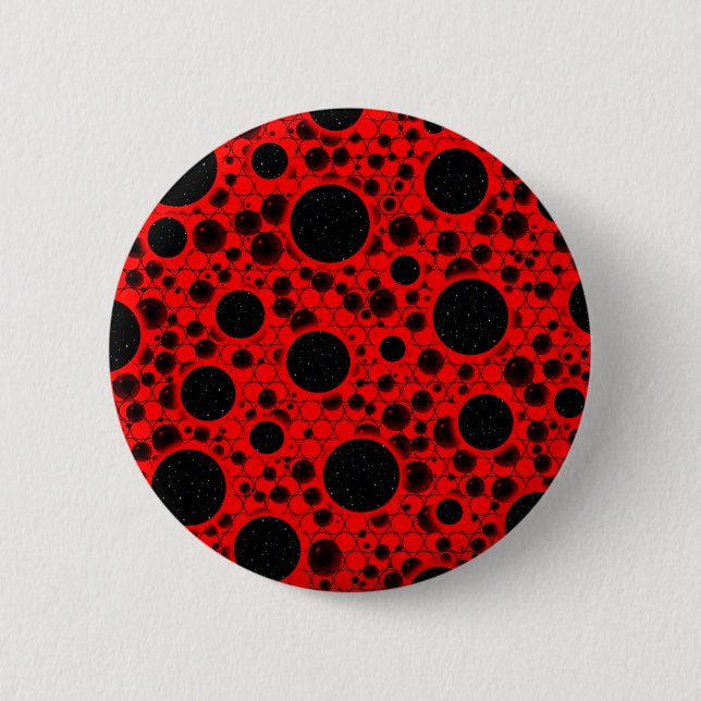 Space Bubble Spots - Red 2 Inch Round Button (Front)