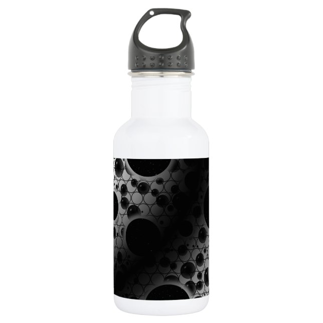 Space Bubble Spots - White/Black 532 Ml Water Bottle (Front)