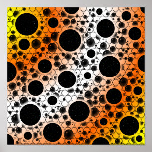 Space Bubble Spots - Yellow/Orange/White Poster