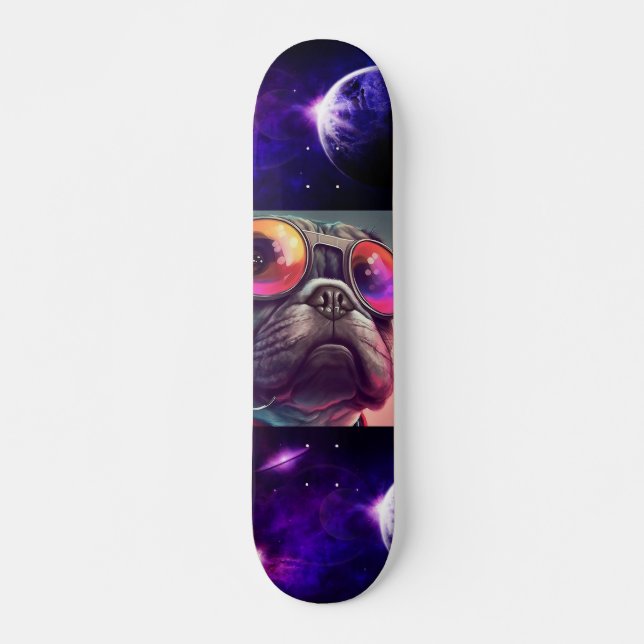 SPACE BULLDOG FUNNY Skateboard (Front)