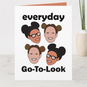 Space Buns Hairstyle Everyday Go-To-Look Fashion Card