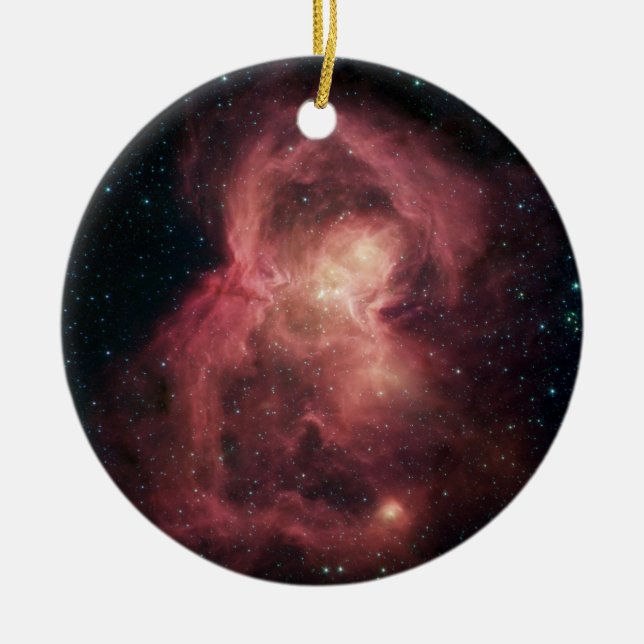 Space Butterfly Nebula Ceramic Ornament (Front)